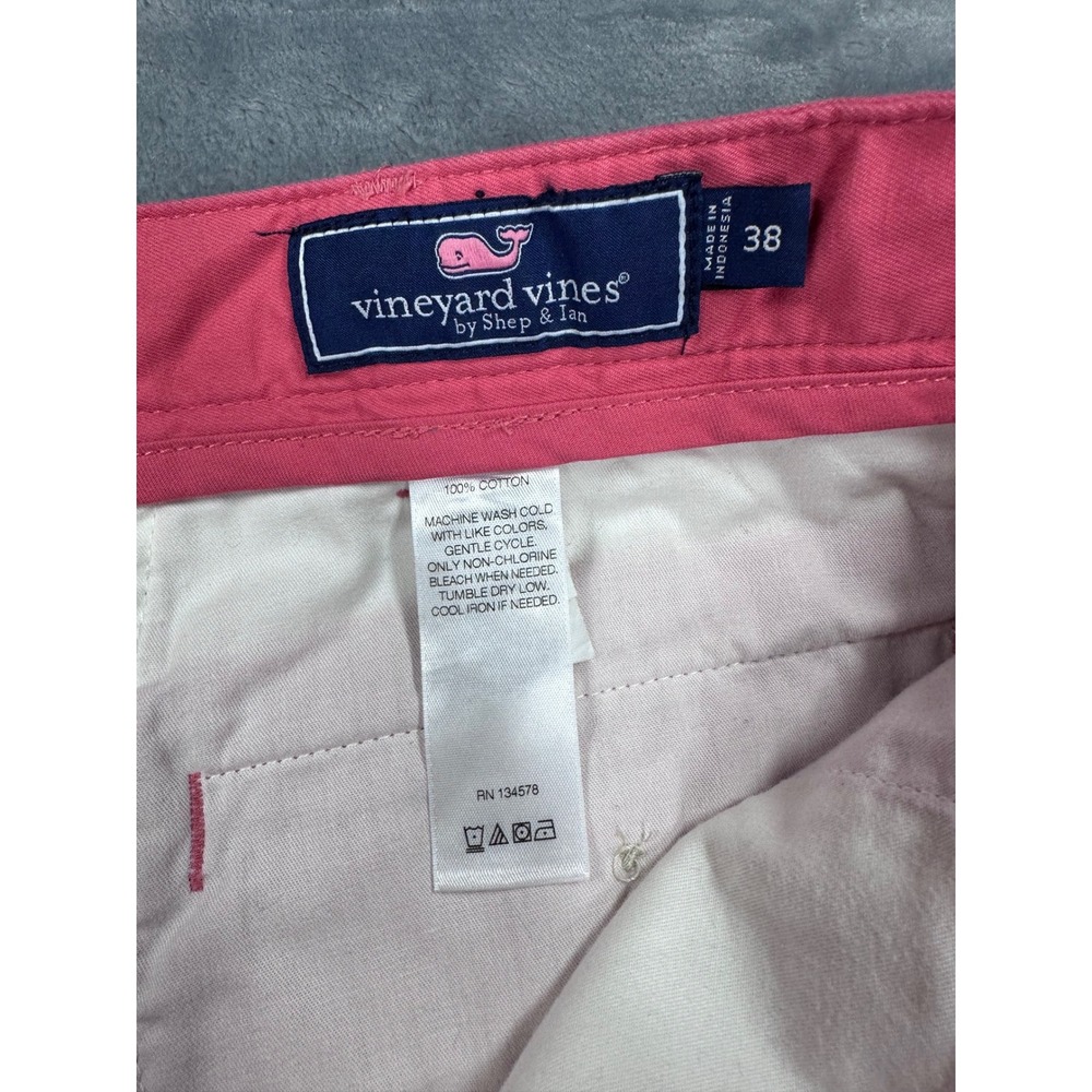 Vineyard Vines Breaker Shorts Mens 38 Pink Cotton Chino Casual Preppy Summer 9in - Picture 4 of 6